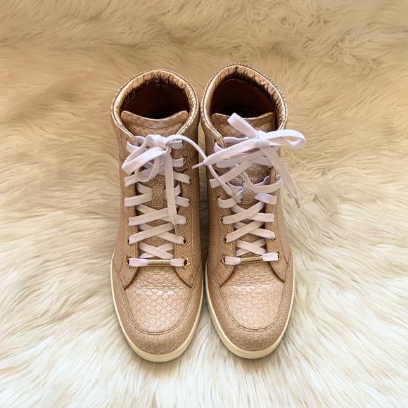 JIMMY CHOO Tokyo Logo High Top Python Sneakers - Picture 7 of 11